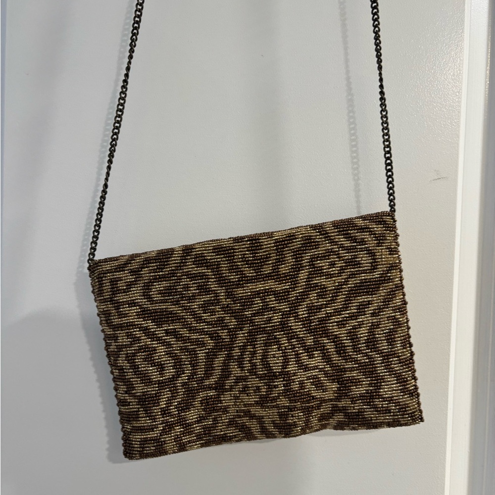 NWT Mary Frances Gold and Brown Handcrafted Gemstone Beaded Handbag - Picture 11 of 15